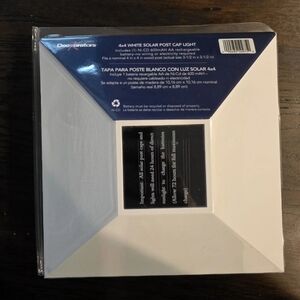 Deckorators White Solar LED Deck Post Cap Light for 4x4 Wood Posts NEW  12pk